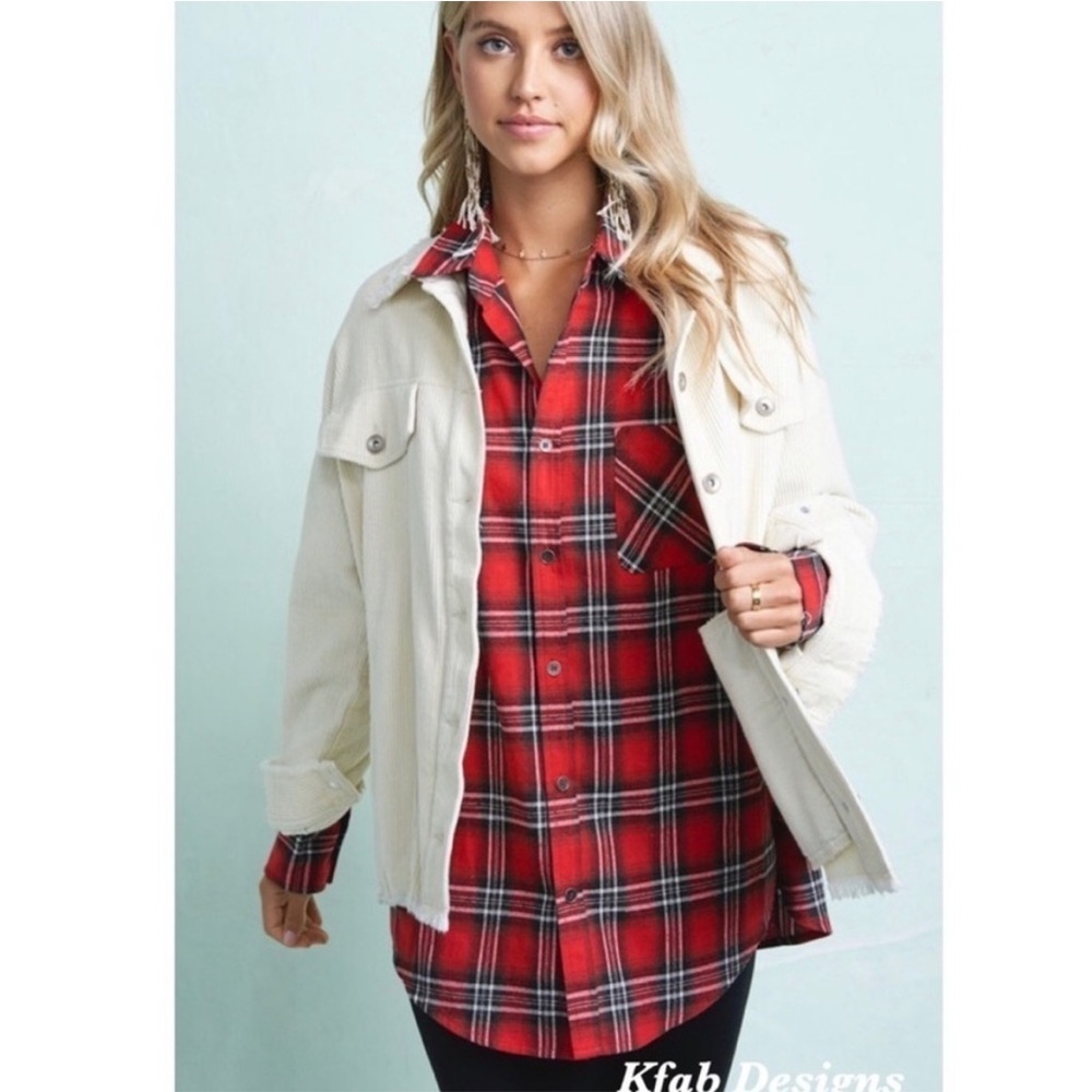 Plaid Top Button up - Picture 2 of 2